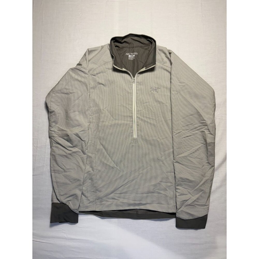 Arc’teryx Mens Medium Windbreaker Jacket Lightweight Half Zip Gray Outdoor